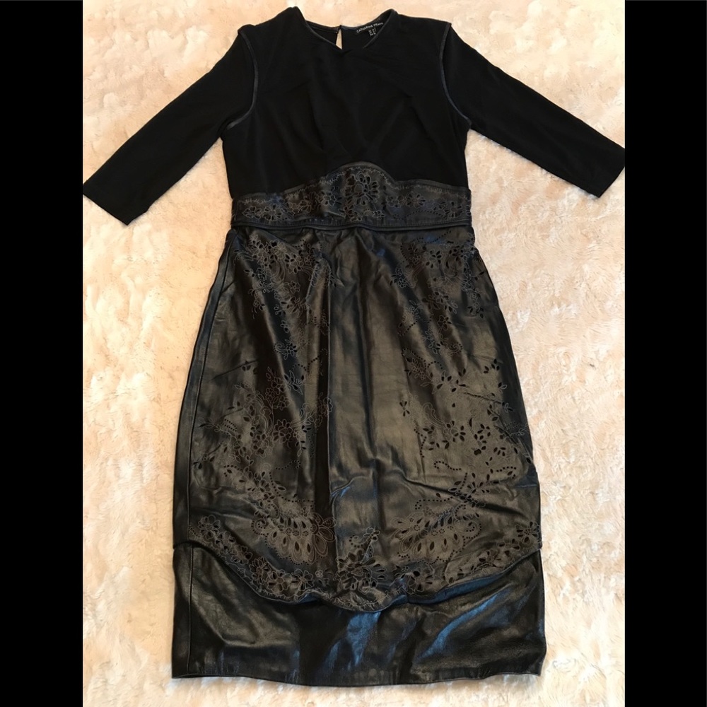 Catherine Deane Pamela Jersey and Leather Dress
